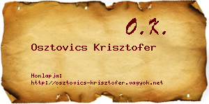 Osztovics Krisztofer névjegykártya