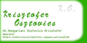 krisztofer osztovics business card